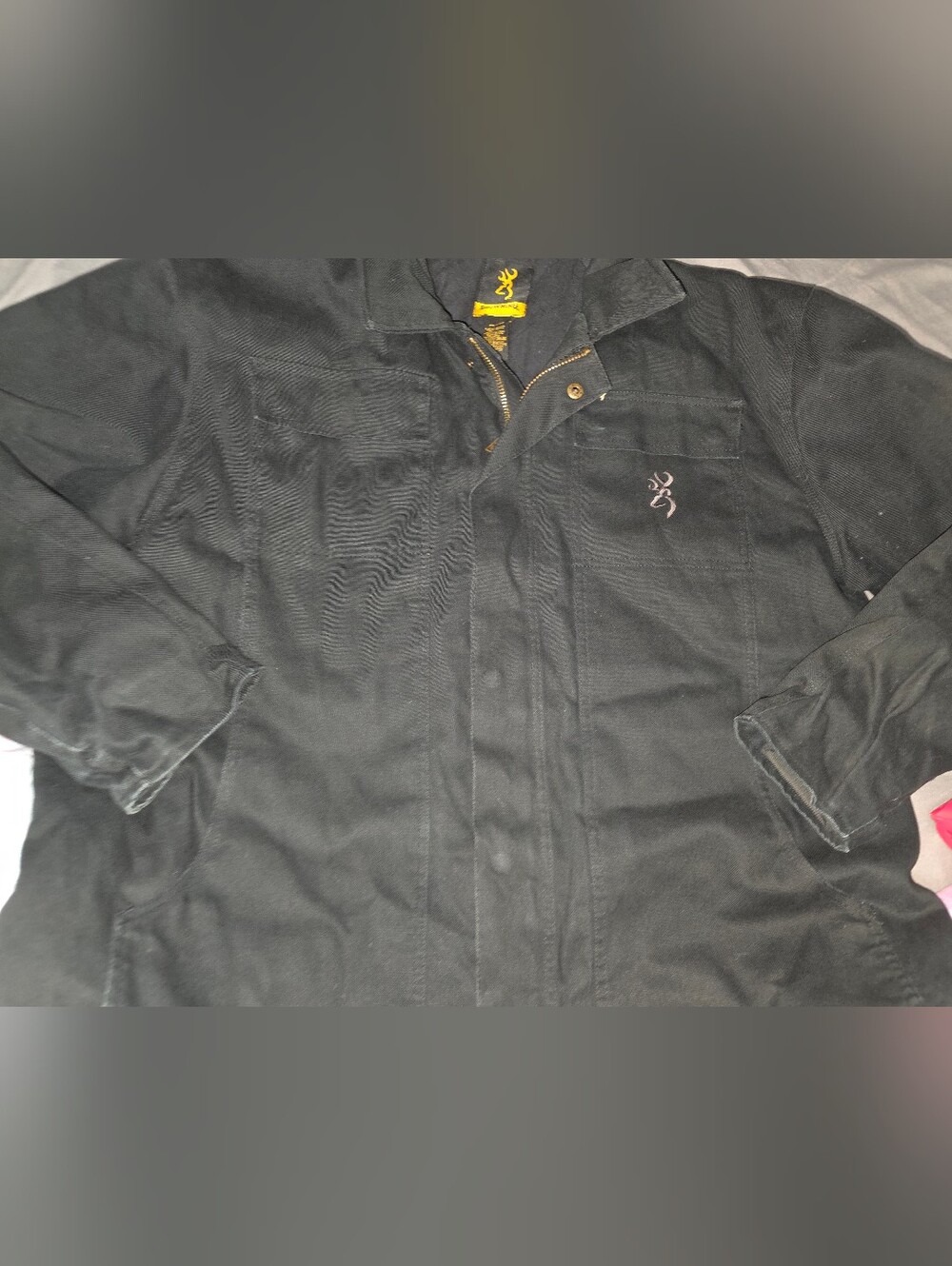 Browning Black Military-Style Field Jacket with Subtle Logo
